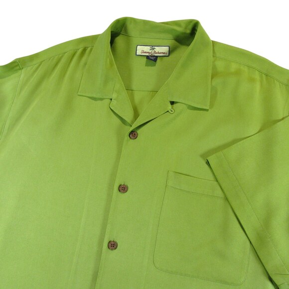 Tommy Bahama Other - Tommy Bahama Mens Shirt Relax L Solid Light Green Silk Camp Resort Button Loop